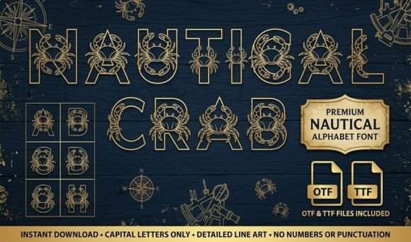 Designing Coastal Vibes with the Nautical Crab Typeface