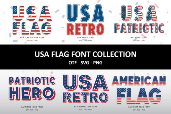USA Flag Font for Web Design