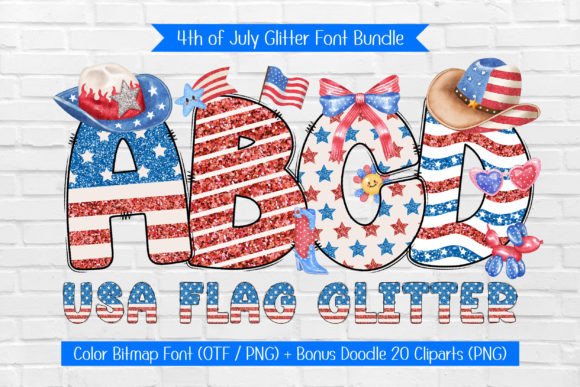 USA Flag Glitter Font Review